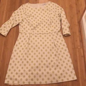 Cream With gold polka dot Boden Dress